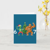 6 7 Meme Christmas Alien Sasquatch Six Seven Fun カード (黄色い花)