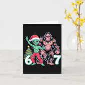 6 7 Meme Christmas Alien Sasquatch Six Seven Fun  カード (黄色い花)