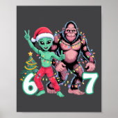 6 7 Meme Christmas Alien Sasquatch Six Seven Fun  ポスター (正面)