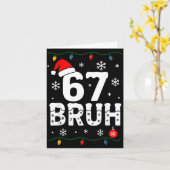 6 7 Meme Christmas Shirt 67 Bruh Six Seven Boy Gir カード (黄色い花)