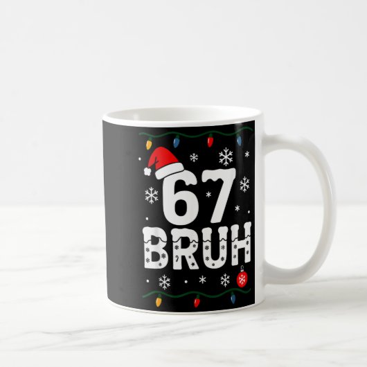 6 7 Meme Christmas Shirt 67 Bruh Six Seven Boy Gir コーヒーマグカップ (右)