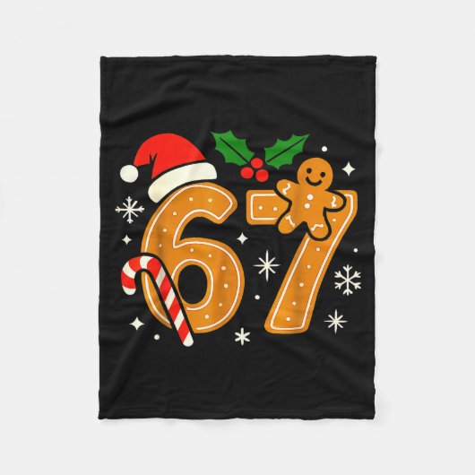 6 7 Meme Christmas Shirt 67 Six Seven Cookies Ging フリースブランケット (正面)