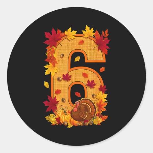 6 7 Meme Fun Six Seven Design Couples Thanksgiving ラウンドシール (正面)
