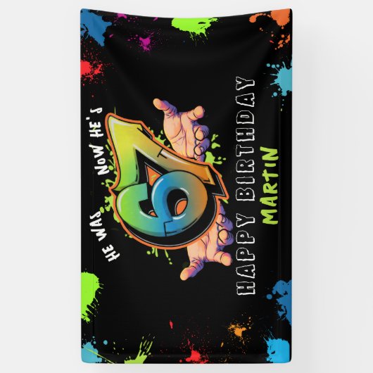 6 7 Meme Graffiti Six Seven Birthday Banner 横断幕 (縦)