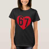 6 7 Meme Heart Gen Alpha Six Seven 67 Valentines B Tシャツ (正面)