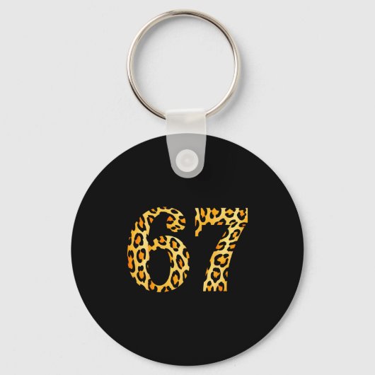 6-7 Meme Leopard Cheetah Cool Six-seven  キーホルダー (正面)