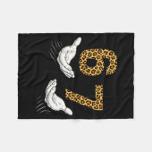 6-7 Meme Leopard Cheetah Cool Six-seven Funny フリースブランケット (正面(横))