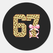 6-7 Meme Leopard Cheetah Cool Six-seven Funny 67 G ラウンドシール (正面)