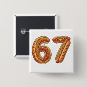 6 7 Meme Matching Hot Dogs 67 Pajamas Six Seven 缶バッジ (正面&裏面)