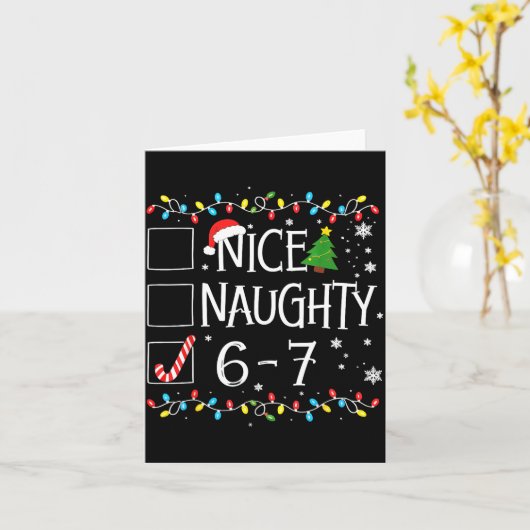 6-7 Meme Nice Naughty 67 Christmas  カード (黄色い花)