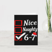 6-7 Meme Nice Naughty 67 Christmas Brain Rot Funny カード (正面)