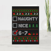 6-7 Meme Nice Naughty 67 Christmas Brain Rot Funny カード (正面)