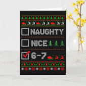 6-7 Meme Nice Naughty 67 Christmas Brain Rot Funny カード (黄色い花)