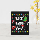 6-7 Meme Nice Naughty 67 Christmas Brain Rot Funny カード (黄色い花)