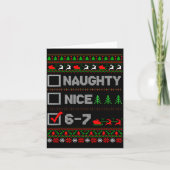 6-7 Meme Nice Naughty 67 Christmas Brain Rot Funny カード (正面)