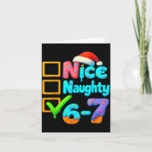 6-7 Meme Nice Naughty 67 Christmas Brain Rot Funny カード (正面)