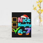 6-7 Meme Nice Naughty 67 Christmas Brain Rot Funny カード (黄色い花)