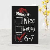 6-7 Meme Nice Naughty 67 Christmas Brain Rot Funny カード (黄色い花)