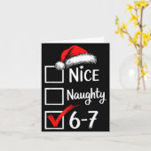 6-7 Meme Nice Naughty 67 Christmas Brain Rot Funny カード (黄色い花)