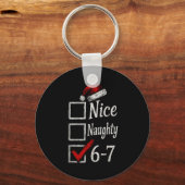6-7 Meme Nice Naughty 67 Christmas Brain Rot Funny キーホルダー (正面)