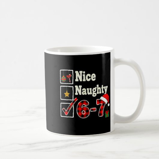 6-7 Meme Nice Naughty 67 Christmas Brain Rot Funny コーヒーマグカップ (右)
