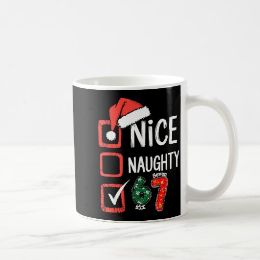 6-7 Meme Nice Naughty 67 Christmas Brain Rot Funny コーヒーマグカップ (右)