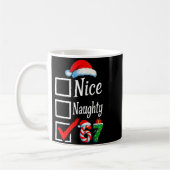 6 7 Meme Nice Naughty 67 Christmas Brain Rot Funny コーヒーマグカップ (左)