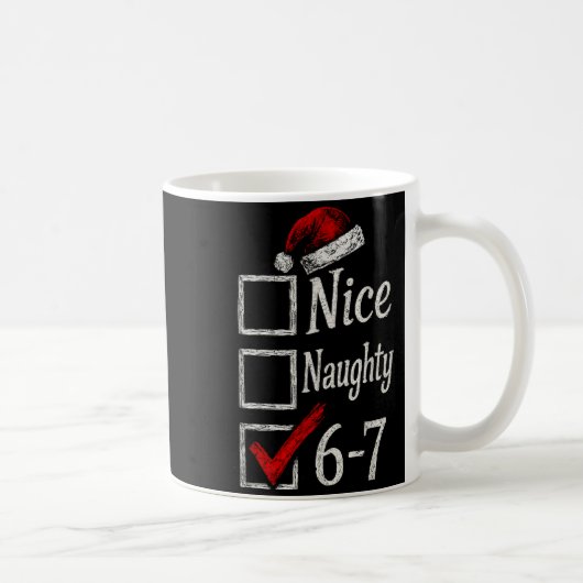 6-7 Meme Nice Naughty 67 Christmas Brain Rot Funny コーヒーマグカップ (右)
