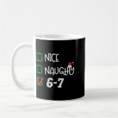 6-7 Meme Nice Naughty 67 Christmas Brain Rot Funny コーヒーマグカップ (左)