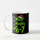 6-7 Meme Nice Naughty 67 Christmas Brain Rot Funny コーヒーマグカップ (左)
