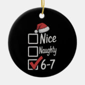 6-7 Meme Nice Naughty 67 Christmas Brain Rot Funny セラミックオーナメント (正面)