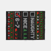 6-7 Meme Nice Naughty 67 Christmas Brain Rot Funny フリースブランケット (正面(横))
