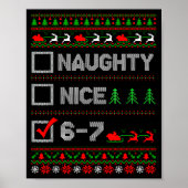 6-7 Meme Nice Naughty 67 Christmas Brain Rot Funny ポスター (正面)