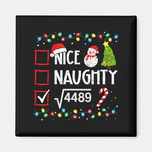 6-7 Meme Nice Naughty 67 Christmas Brain Rot Funny マグネット (正面)