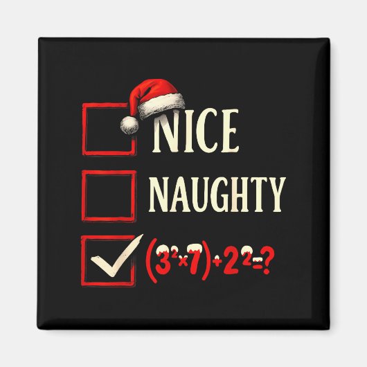 6-7 Meme Nice Naughty 67 Christmas Brain Rot Funny マグネット (正面)