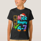 6-7 Meme Nice Naughty 67 Christmas Brain Rot Funny Tシャツ (正面)