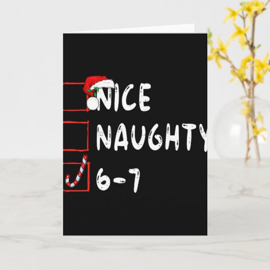 6-7 Meme Nice Naughty 67 Christmas Funny Graphic カード (黄色い花)