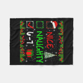 6-7 Meme Nice Naughty 67 Christmas Santa Says  フリースブランケット (正面(横))