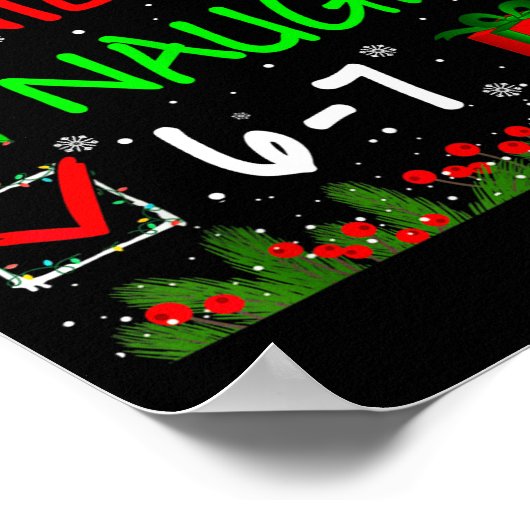 6-7 Meme Nice Naughty 67 Christmas Santa Says  ポスター (角)