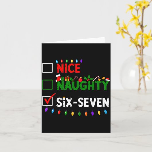 6-7 Meme Nice Naughty Six Seven 67 Christmas  カード (黄色い花)