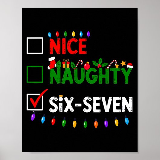 6-7 Meme Nice Naughty Six Seven 67 Christmas  ポスター (正面)