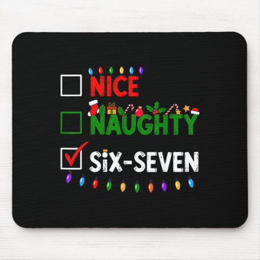 6-7 Meme Nice Naughty Six Seven 67 Christmas  マウスパッド (正面)