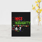 6-7 Meme Nice Naughty Six Seven 67 Funny Christmas カード (黄色い花)