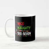 6-7 Meme Nice Naughty Six Seven 67 Funny Christmas コーヒーマグカップ (左)