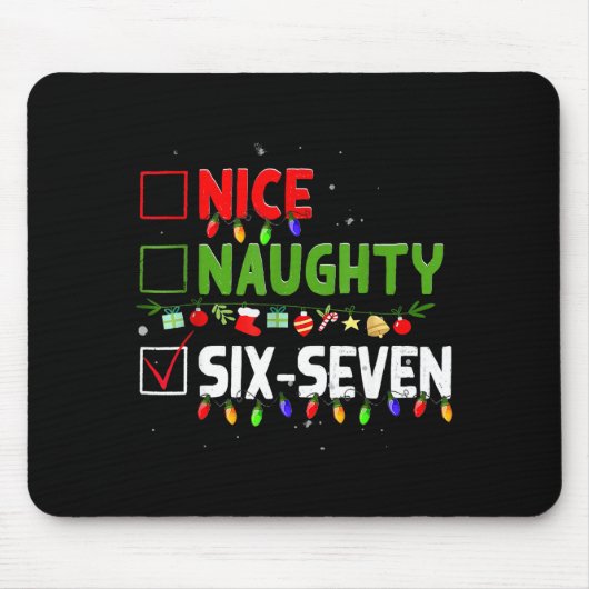 6-7 Meme Nice Naughty Six Seven 67 Funny Christmas マウスパッド (正面)