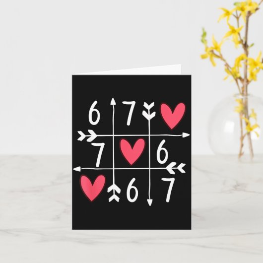 6 7 Meme Six Seven 67 Funny Xoxo Game Valentines D カード (黄色い花)