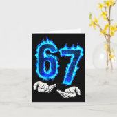 6 7 Meme Six Seven 67 Hands Meme Funny Men Girls B カード (黄色い花)