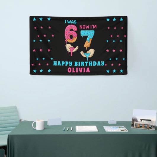 6 7 Meme Six Seven Birthday Banner 横断幕 (トレードショー)