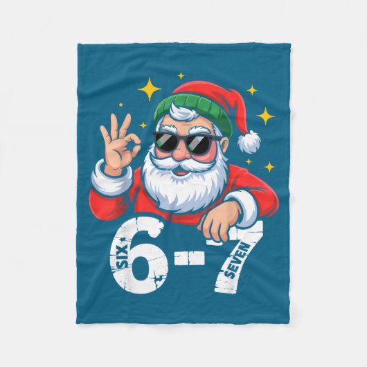 6 7 Meme Six Seven Christmas Gen Z Alpha Teen Boys フリースブランケット (正面)