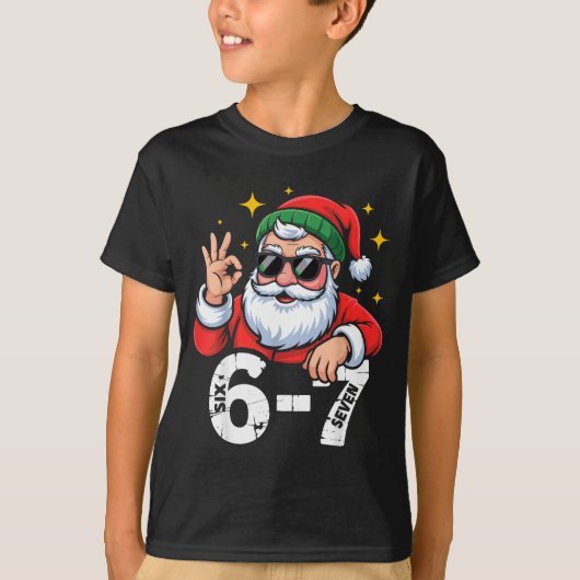6 7 Meme Six Seven Christmas Gen Z Alpha Teen Boys Tシャツ (正面)